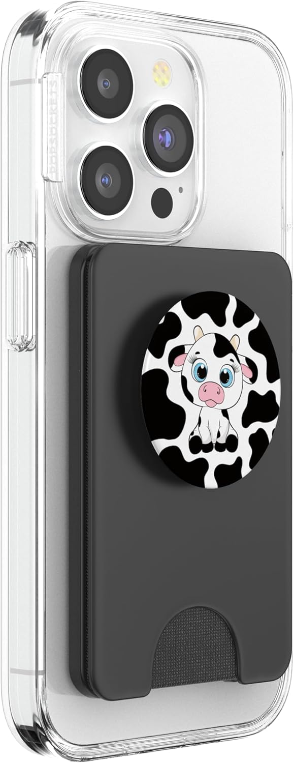 Cute Kawaii Cow Lover Women Girls Kids PopSockets PopWallet for MagSafe