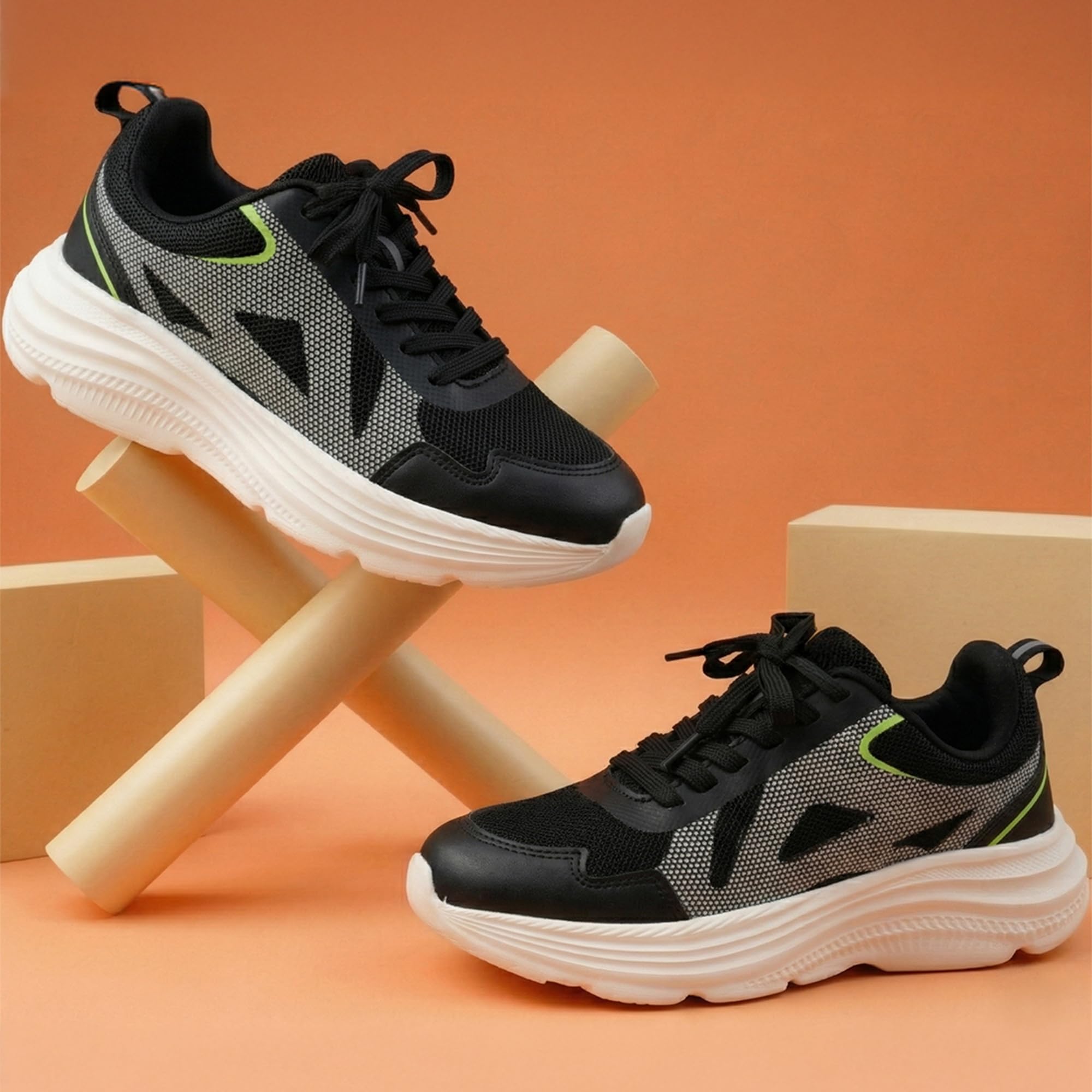 toothless Kids Boys Sport Shoes | Lace-Up Closure | Lightweight & Breathable Fabric | Cushioned Insole | Anti-Slip Sole Sporty Look for Kids Black 1