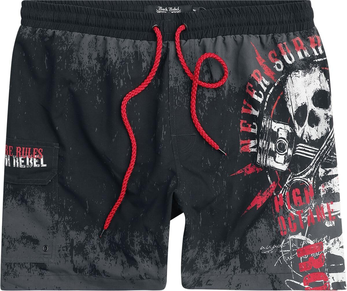 Rock Rebel by EMP Uomo Bermuda Free Spirit Badeshorts Multicolore