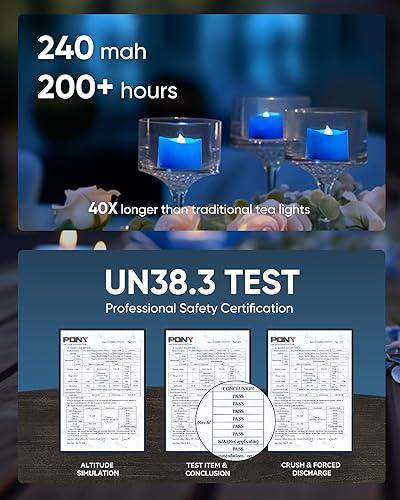 Miniatura 5 de Homemory - Velas de té LED, paquete de 24 velas de té parpadeantes sin llama real, funcionan con pilas, velas de té, pilas incluidas, velas de color