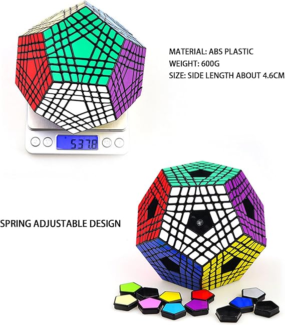 Dodecahedron Speed Cube Black Sticker, Megaminx 3D Puzzle Cube,77