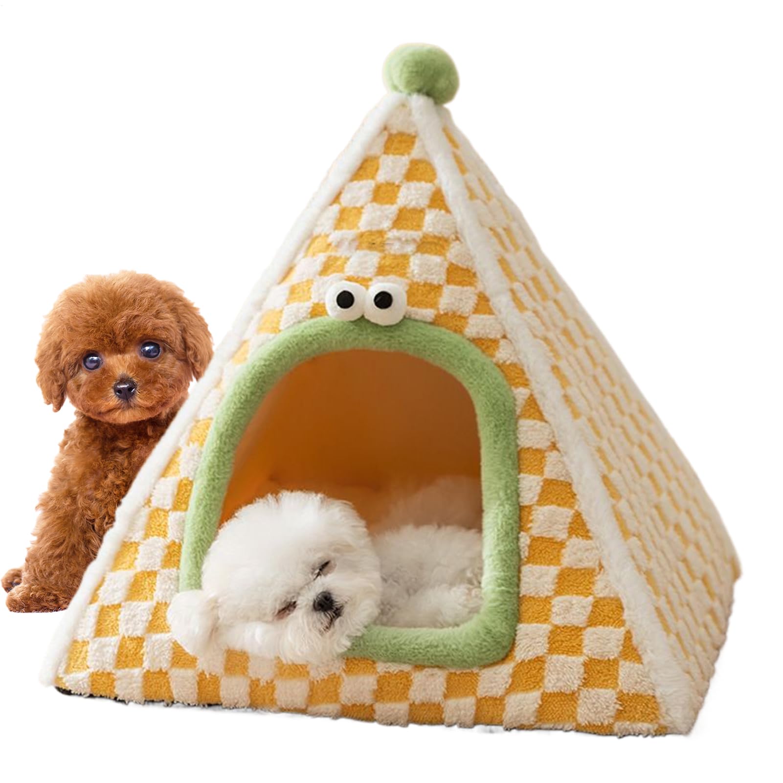Cueva para Gatos – Cama para Gatos Cerrada, de Seguridad cálido, acogedora cabaña para Mascotas para otoño e Invierno, Raza pequeña y Media, Gatito, Cachorro, Viajes al Aire Libre