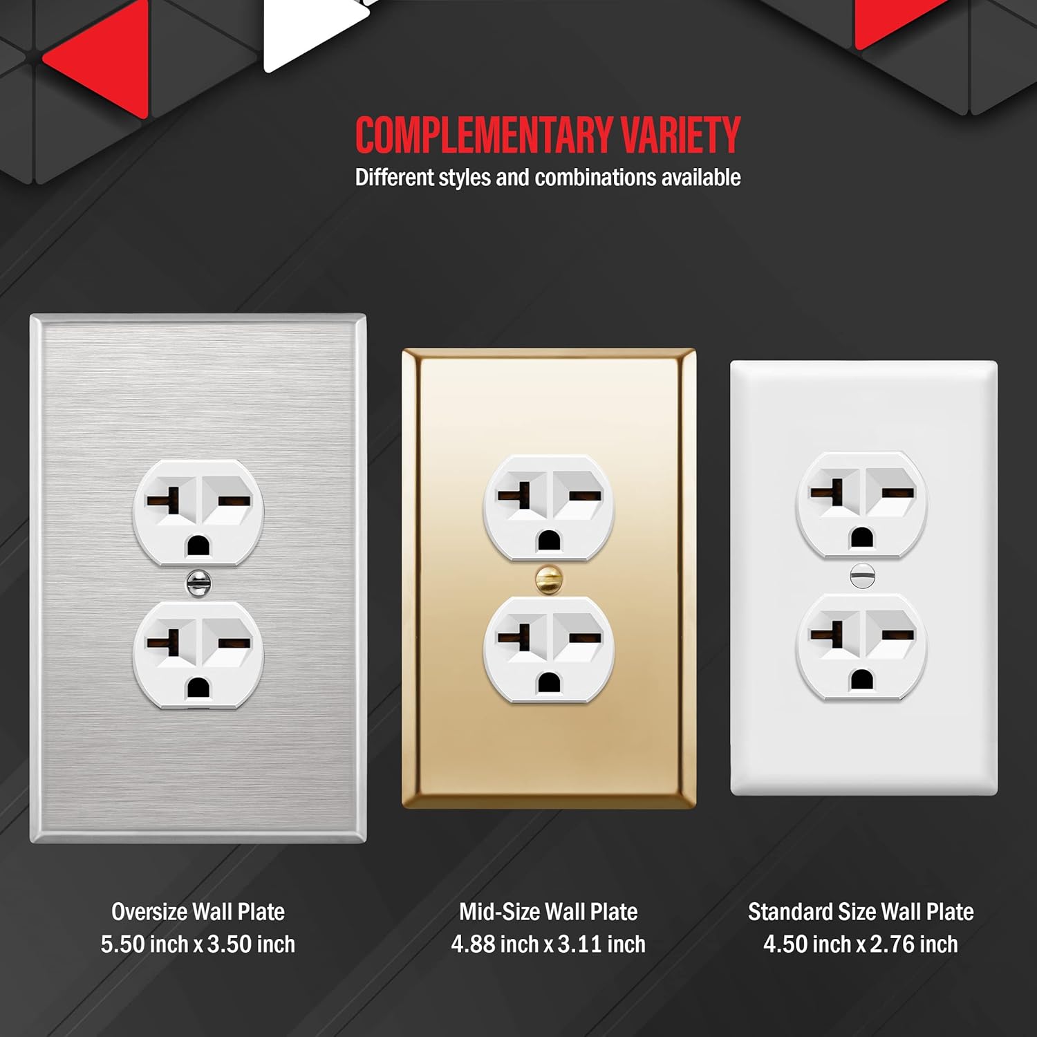 ENERLITES Duplex Receptacle, 20 Amp Electrical Wall Outlet, Industrial Grade, 2-Pole, 3-Wire, 20A 250V, UL Listed, 62081-W, White: Tools & Home Improvement