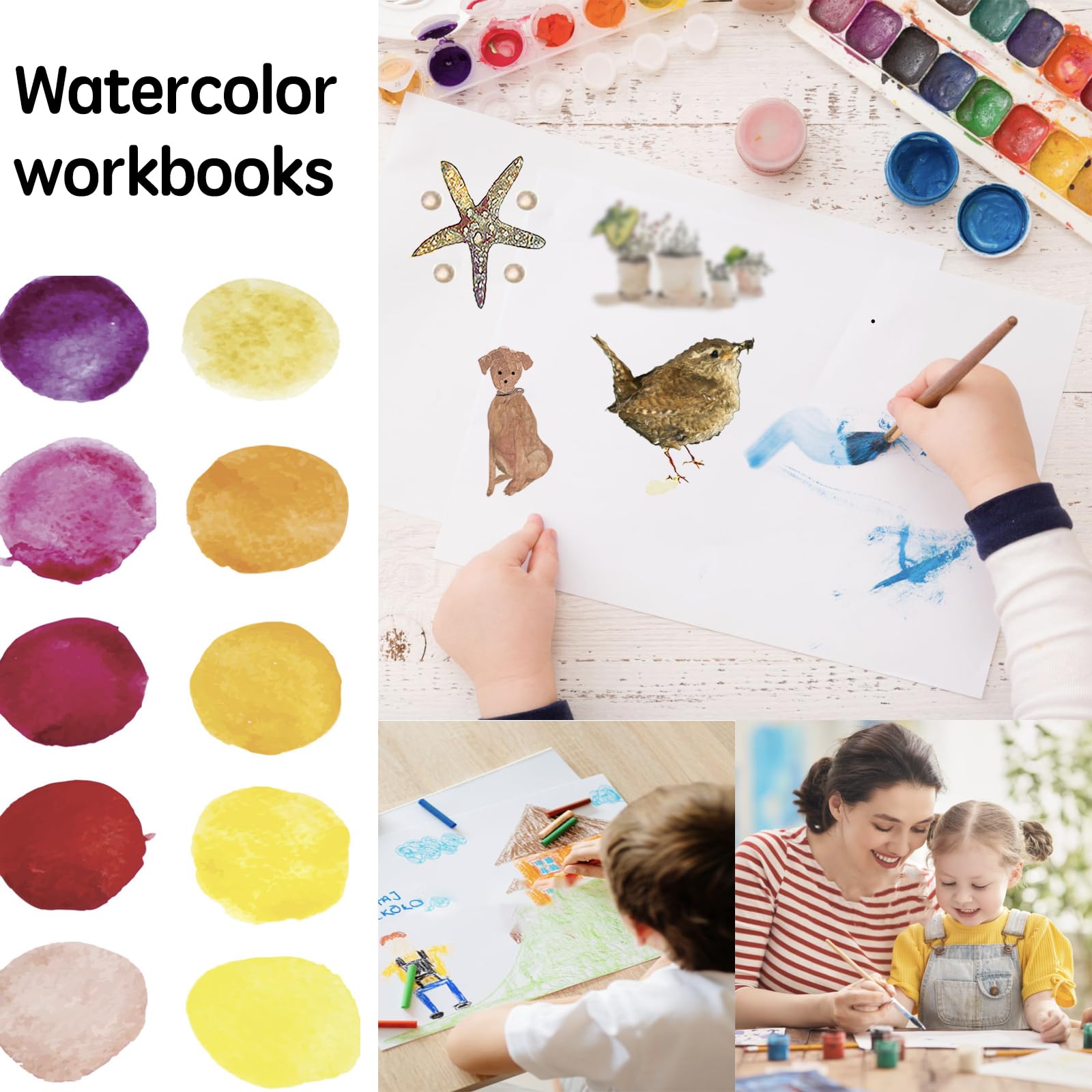 Flowers, a beautiful adult watercolor book.
