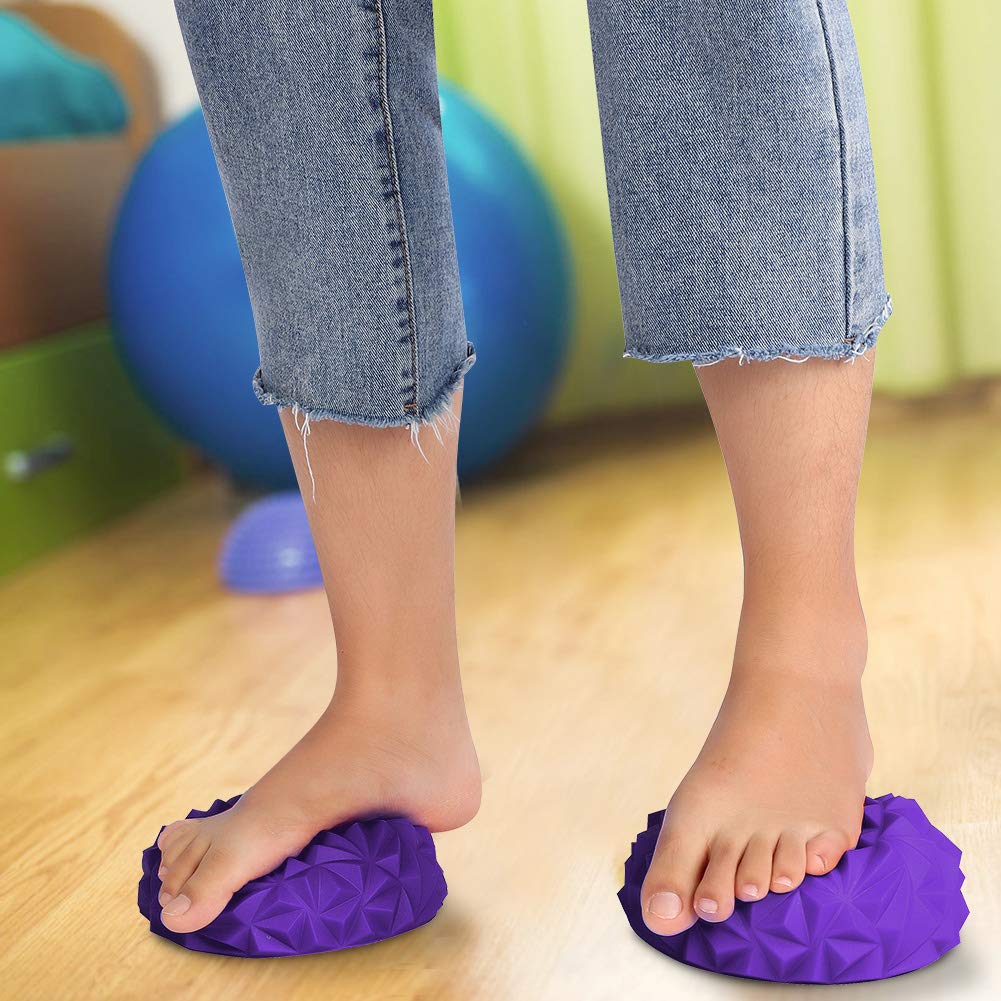 Pelota de masaje, Pelota de fitness no tóxica, Pelota de masaje puntiaguda, Cápsulas de equilibrio de, para trabajadores de oficina mayores(purple)
