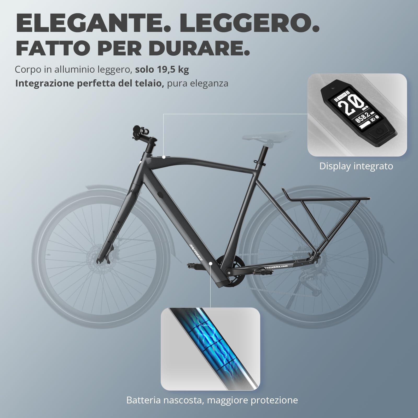 Fafrees F700M Bicicletta Elettrica, Bici Da Strada Elettrica Da 250 W Per Adulti, Batteria Da 36 V/10 Ah, 700C*42C, Freni A Disco Idraulici, Ebike 9-Velocità, Autonomia100 KM