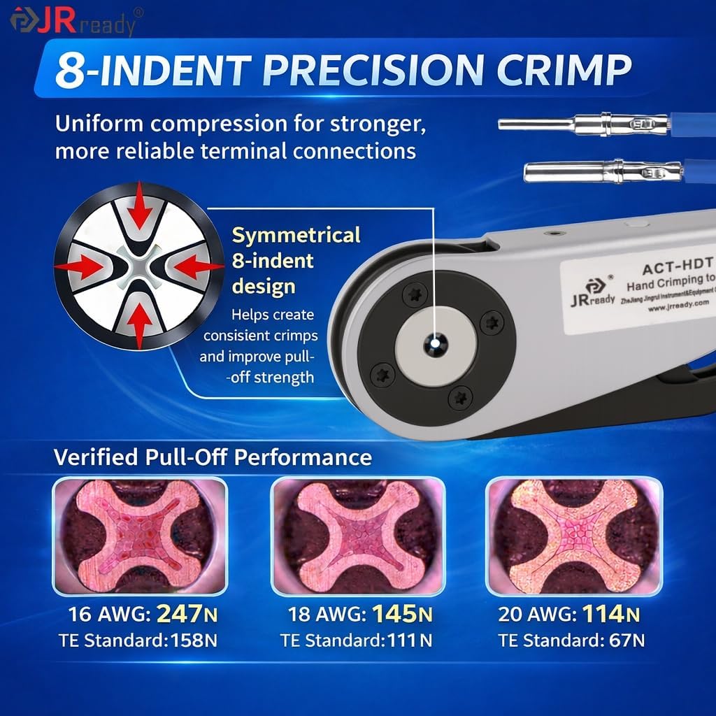 JRready DW5011 Deutsch Connector Kit - DT Connectors 2 3 4 6 Pin, Size 16# Solid Contacts16-20 AWG, Deutsch Crimp Tool & Pin Removal Tool. IP68 Waterproof Automotive Electrical Connectors
