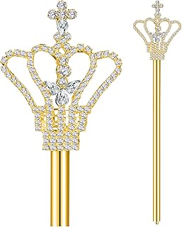 Fantasy Princess Scepter Prop Silver Gold Wizard Staff Cosplay Wand Halloween Costume Accessory