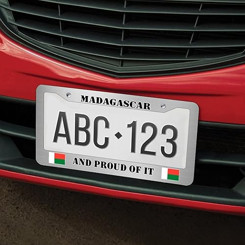 Miniatura 5 de Marco decorativo de metal para matrícula de Madagascar, soporte para decoración de automóvil, Madagascar and Proud of It, cubierta impermeable de 6