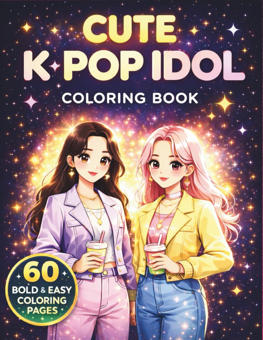 Cute K-POP Idol Coloring Book: Bold & Easy Music-Inspired Pages with Adorable Idols, Stage Style and Sweet Fan Aesthetic — A Fun Coloring Book for Kids and Teens