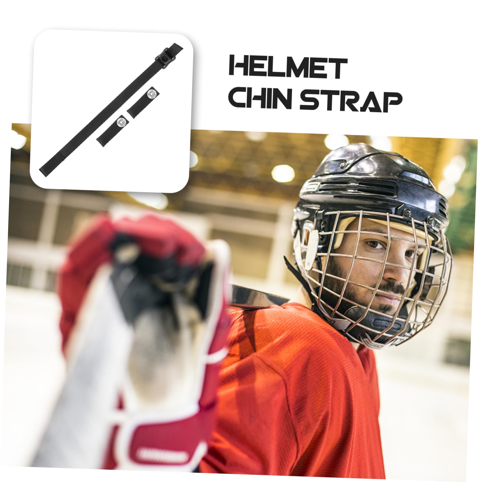 TOYANDONA Correa Montura de mentón Acolchado Hockey Hebilla reemplazo Deportes Accesorio de Casco Accesorios de Casco mentonera Elastica para Casco Poliéster Black