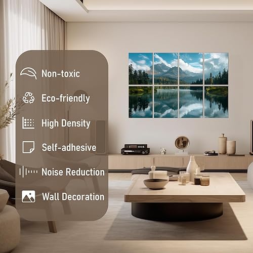 Miniatura 3 de FurnoFlexArt Acoustic Panels Tiles Decorative Room Sound Proof Foam Absorbing Panels Noise Dampening Canceling Reducing Blocker for Walls (Mountain