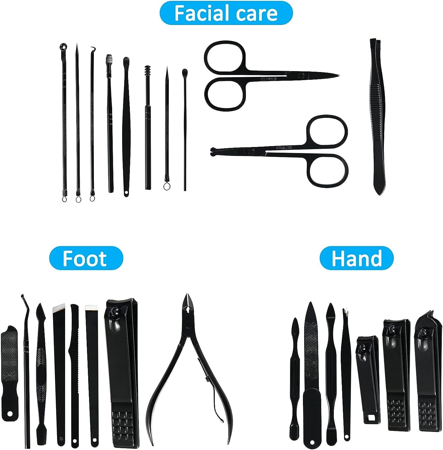 MEI DE MODA Manicure Set Professional Nail Clipper Kit-26 Pieces Stainless Steel Manicure Kit,Nail Care Tools with Luxurious Travel Case 1