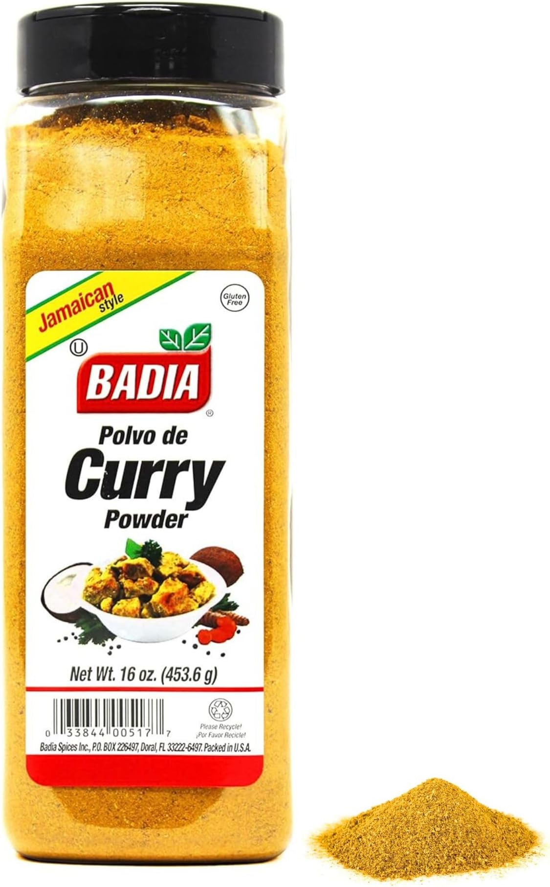 Badia Curry Powder Jamaican Style, 16 oz – Authentic Island-Inspired Blend of Spices for Bold Caribbean Flavor