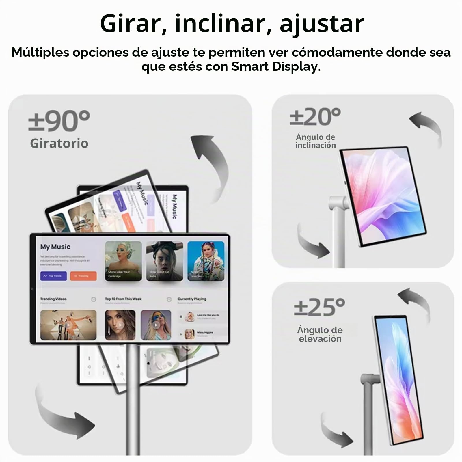 Smart TV portátil de 24 pulgadas, 1920 x 1080 píxeles, pantalla táctil portátil, batería integrada, ajustable en todos los ángulos, televisor pequeño para dormitorio, baño, cocina, camping 4+64G