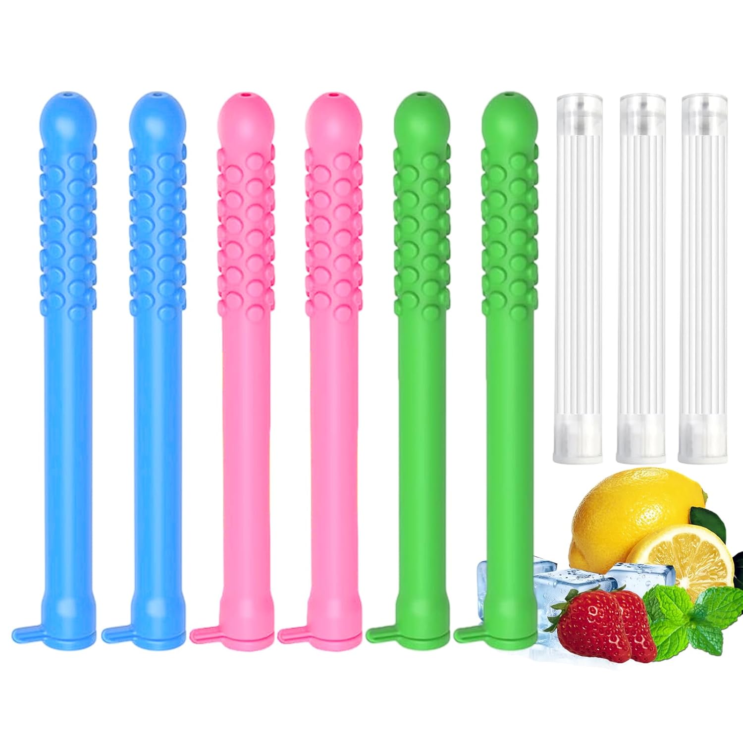 6 Pçs Bastão Aromático Reutilizável com Óleo Essencial para Hálito Fresco – Inclui 18 Núcleos de Substituição, Ideal para Viagens e Escritório