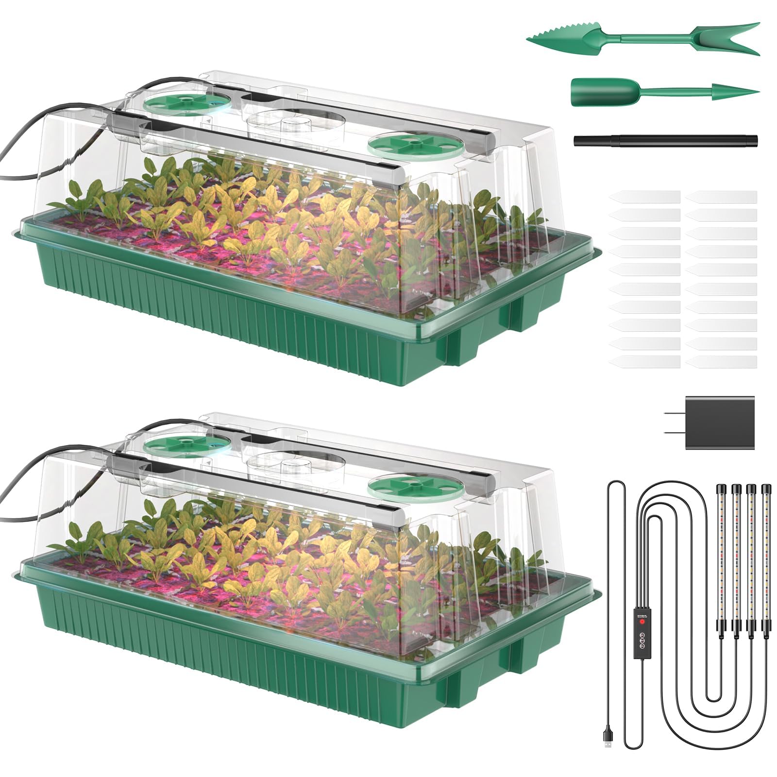 Seed Starter Tray 80-Cells with Grow Light