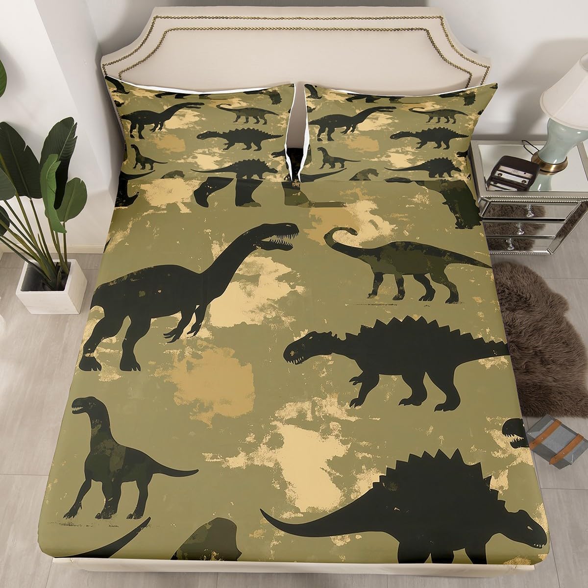 Erosebridal Marble Fitted Sheet Sky Blue Bedding Set Sheet Set Abstract Marble Quilt Set Queen Size 1 Fitted Sheet,1 Flat Sheet,2 Pillowcases