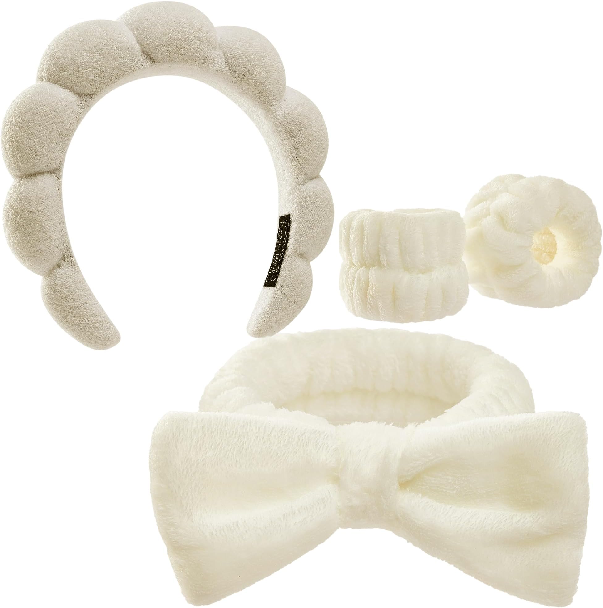 Headbands for Women - Spa Headband and Wristband Set - Headband for Washing Face,Facial Mask,Makeup and Skin Care,Gifts for Women and Teen Girl Gifts Trendy Stuff