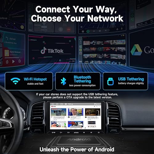 Miniatura 2 de A5L 10.1 pulgadas 2G+32G Android Doble DIN Estéreo, CarPlay inalámbrico y Android Auto pantalla táctil de radio para coche, conexión
