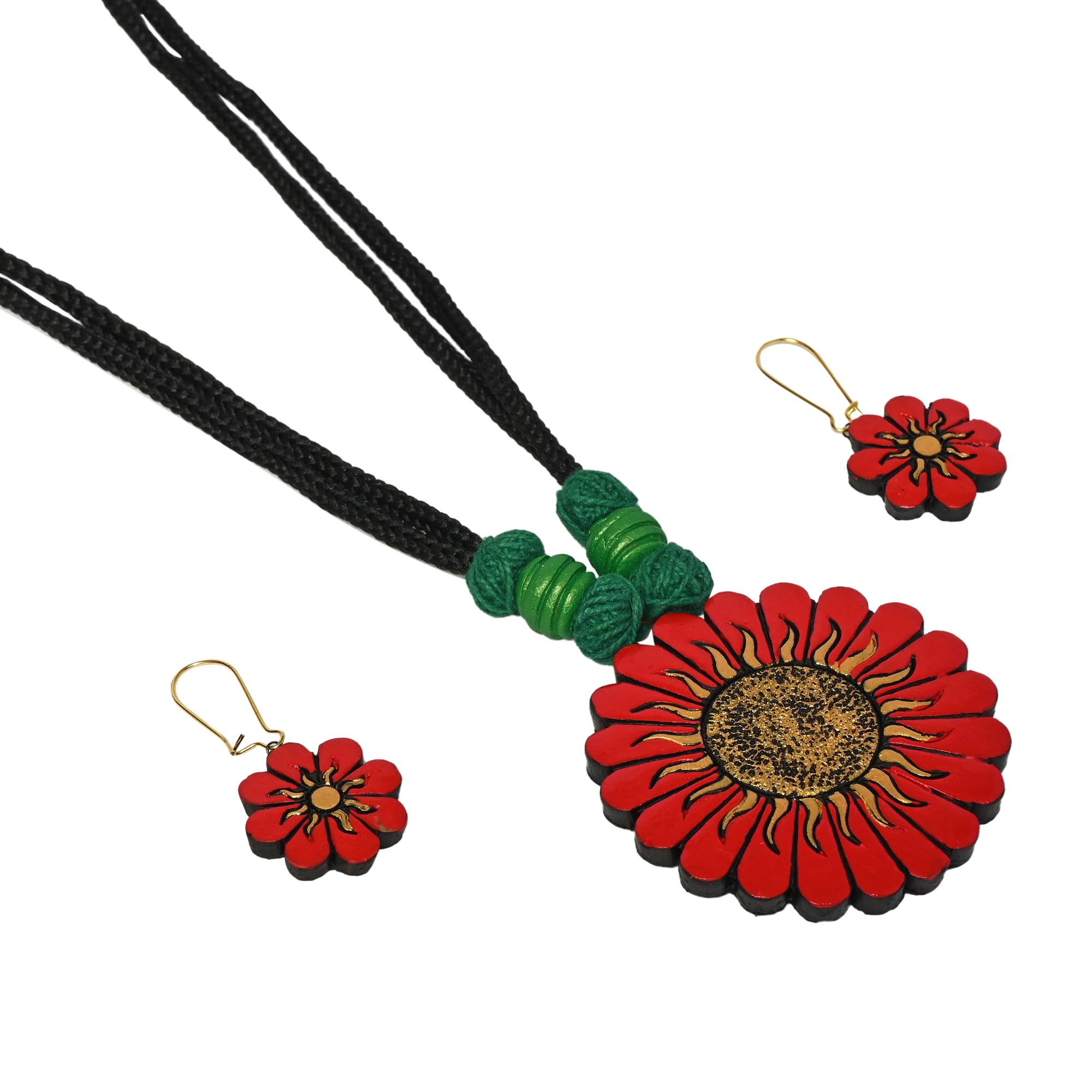 Le bijouxistic Terracotta Necklace Set wiht Earring for casual and formal occassion for women and girls | Red terracotta flower motif necklace set (B0CLLS62QL) Amazon Price History, Amazon Price Tracker