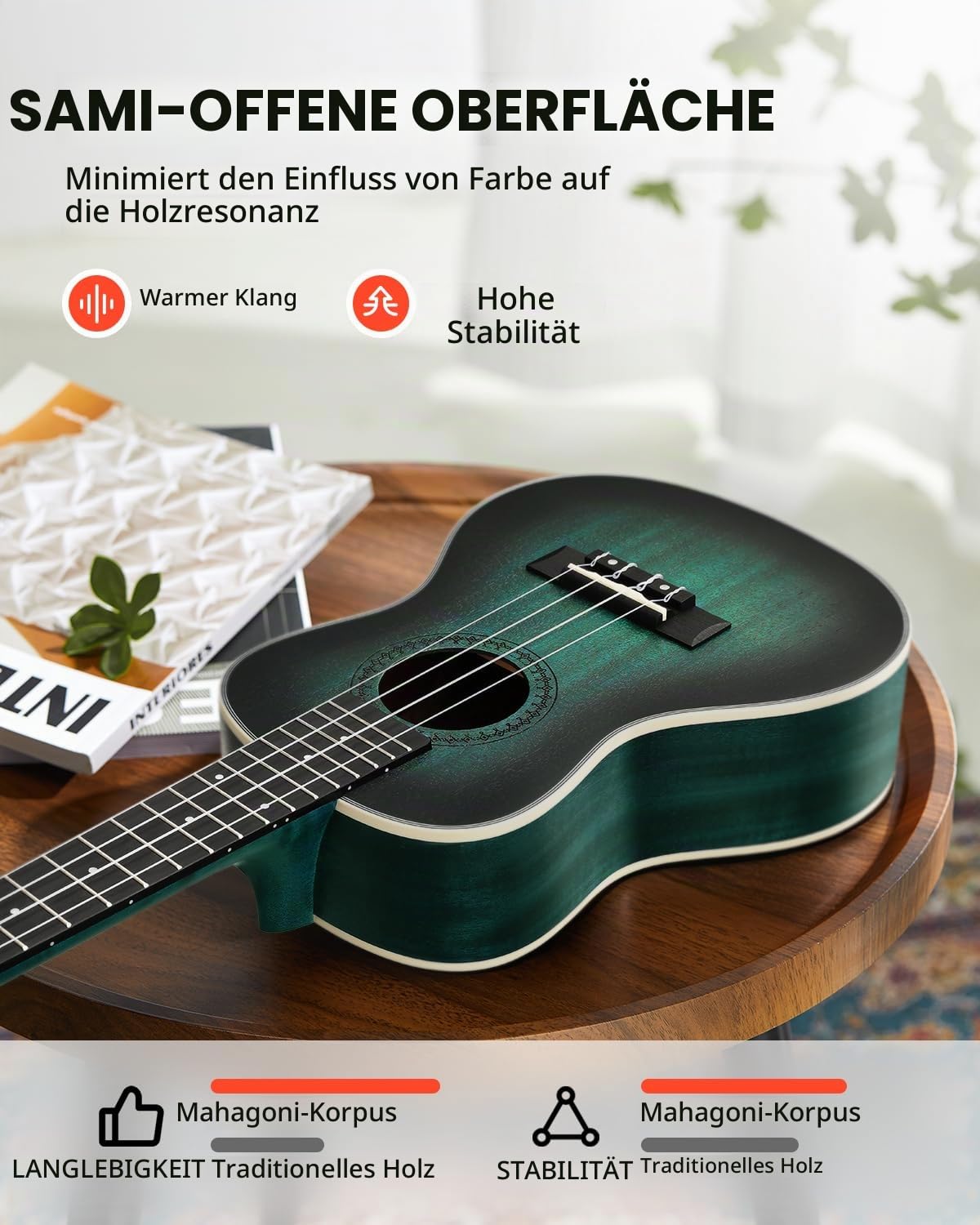 Donner Konzert Ukulele Professional Kit 23 Zoll Mahagoni Ukelele für Anfänger Erwachsene Kinder Ukele Bundle mit Online Lektion Gig Bag Aquila String Pick Tuner Strap Cloth, DUC-200B Blau