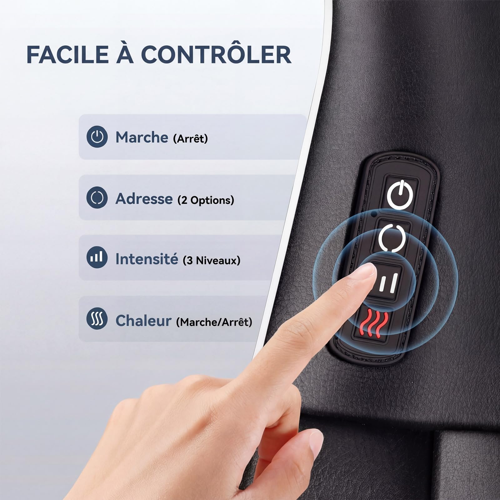 Masseur Cervical, Massage Dos et Cou Épaules avec Chauffage, 3D Appareil de Massage Shiatsu Électrique ur Massager Nuque Cervicales Epaule, Cadeaux Pour Voiture, Maison, Bureau