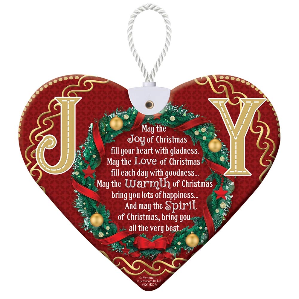 Sensations Christmas Joy Heart Shaped Hanging Plaque