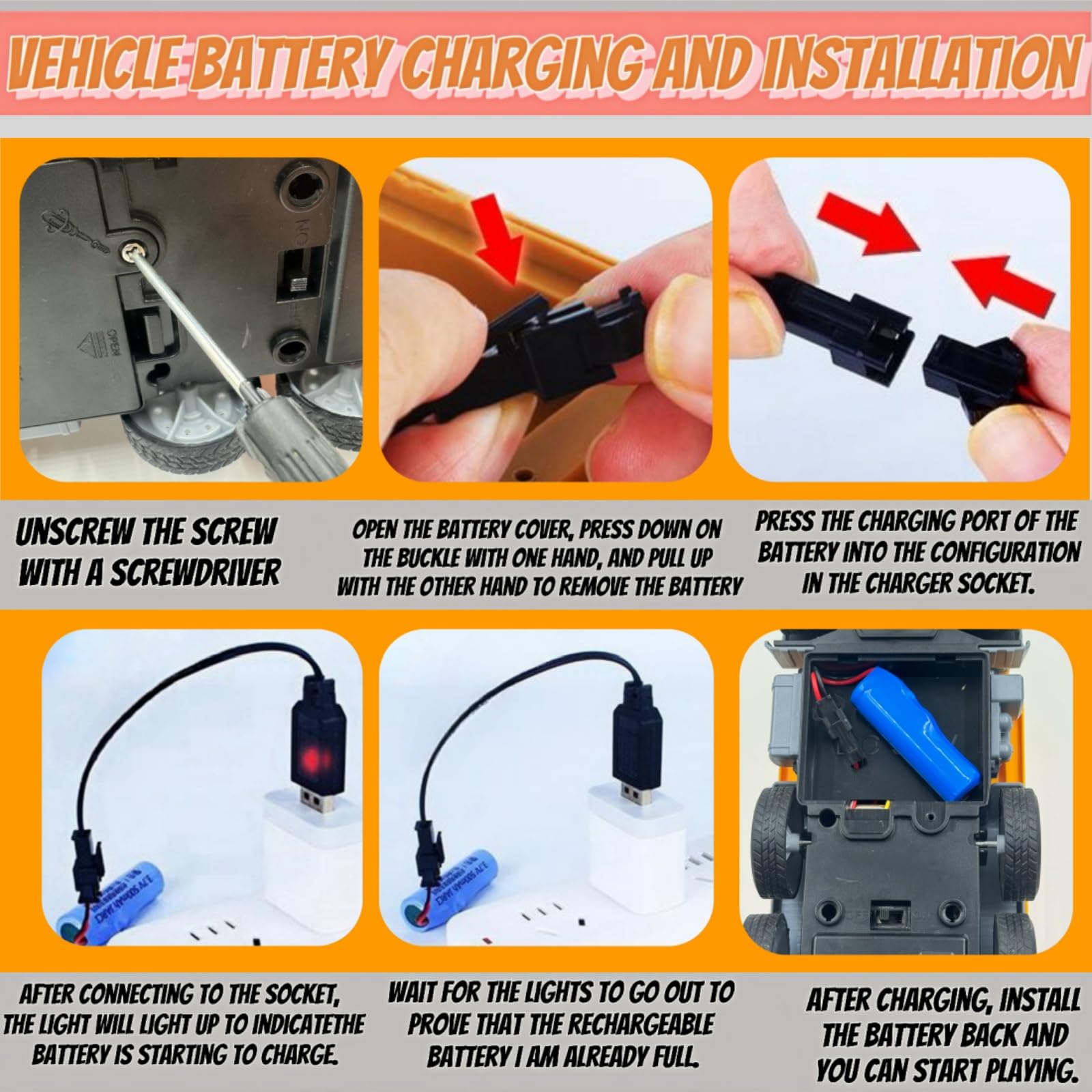 Camion betoniera con tutte le funzioni, giocattolo telecomandato alimentato a batteria, per bambini e bambine, scala 1:24,6 canali， con luci e suoni