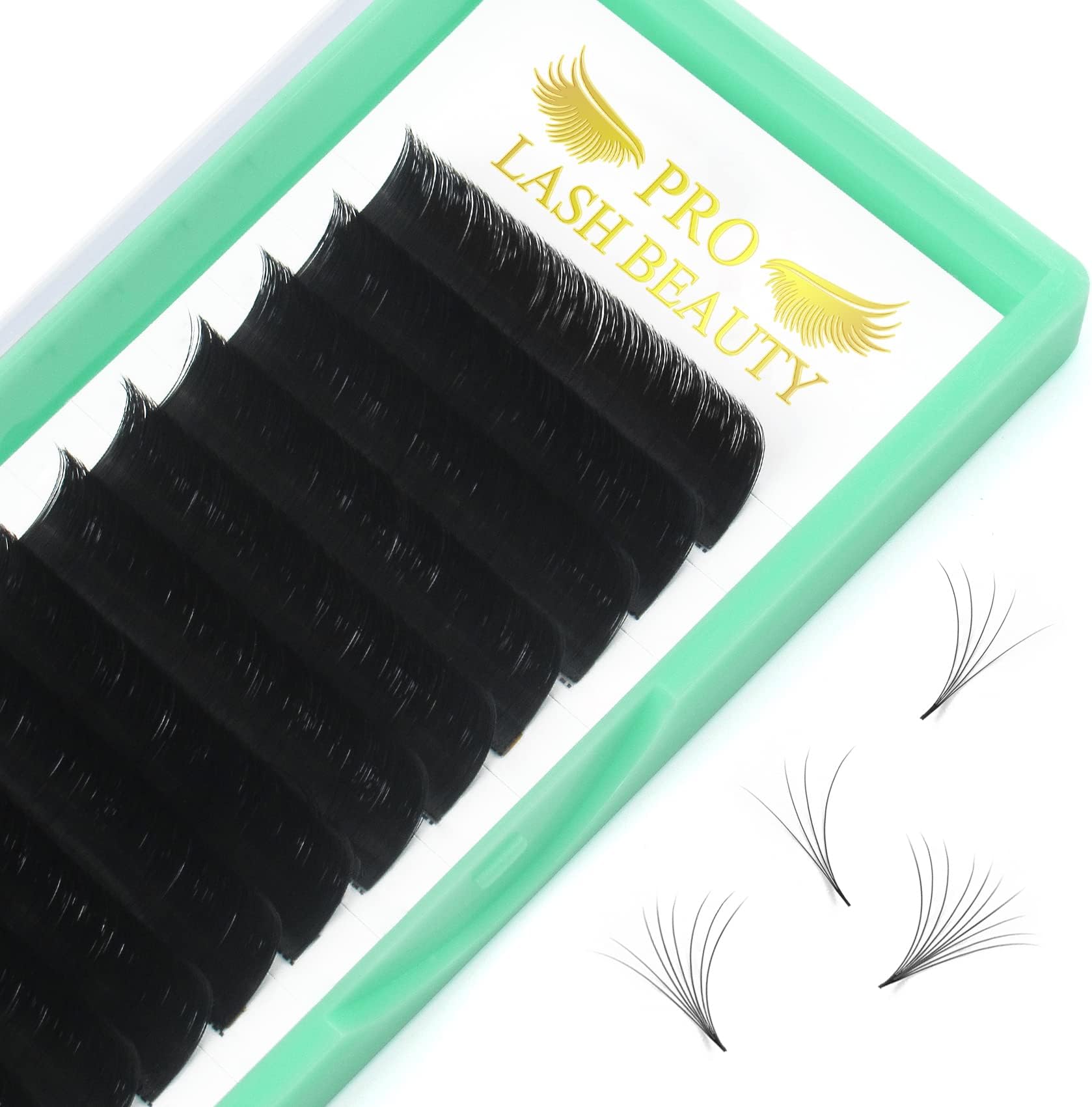 Lash Extension Easy Fan Volume Lashes .03 .05 .07 .10 Easy Fan Lashes 9 to 25 mm Rapid Blooming Eyelash Extensions Flowering Volume Lash Extensions Mix Tray(D-0.07,9-16mix)