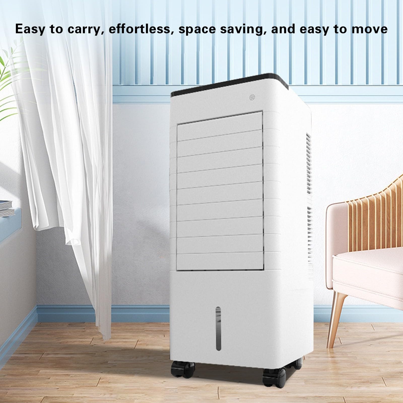 Raffrescatore d'aria portatile con serbatoio d'acqua da 10 litri, telecomando, 3 modalità, timer da 12 ore, ventilatore per il raffreddamento estivo degli ambienti white