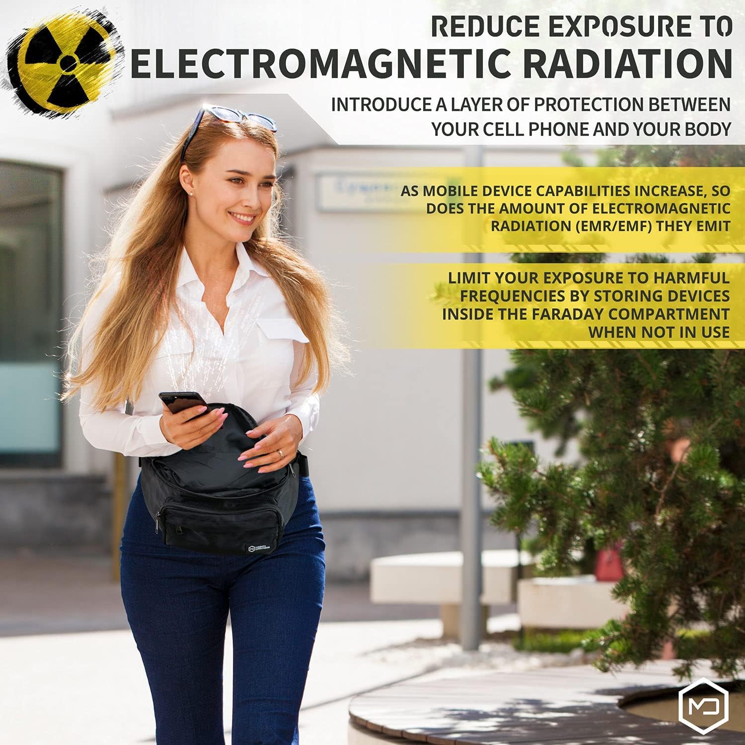 Mission Darkness FreeRoam Faraday Belt Bag // Fanny Pack Travel Sling with RF/EMF Shielding Liner. Signal Blocking Anti-tracking Data Privacy Mobile Device Security. Fits Cell Phones + Accessories - Image 6