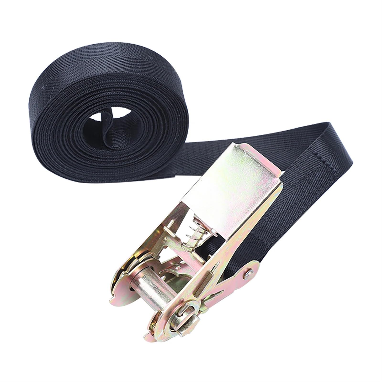 Wytrzymałe pasy z grzechotką, 10M nylonowy pasek cargo o dużej wytrzymałości do mocowania bagażu za pomocą grzechotki odporny na zużycie pas napinający łatwe zwalnianie(Black)