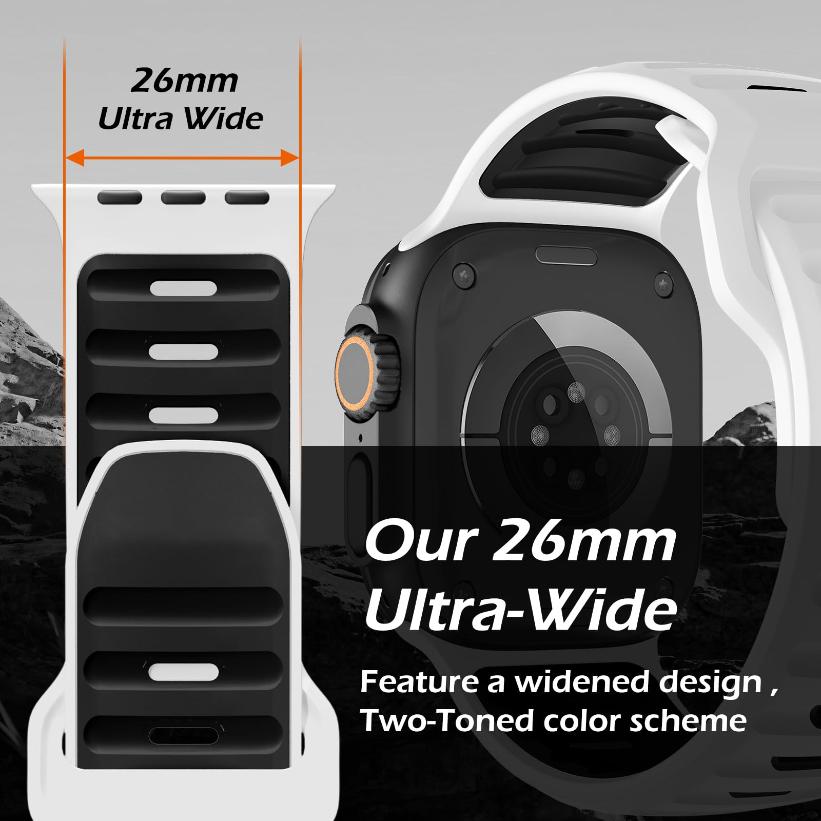 Higgs Sport Armbänder Kompatibel mit Apple Watch Ultra 3 2 Armband 49mm 46mm 45mm 44mm 42mm,Silikon Band für iWatch Series 11 10 9 8 7 SE 6 5 4 3 2 1 für Herren