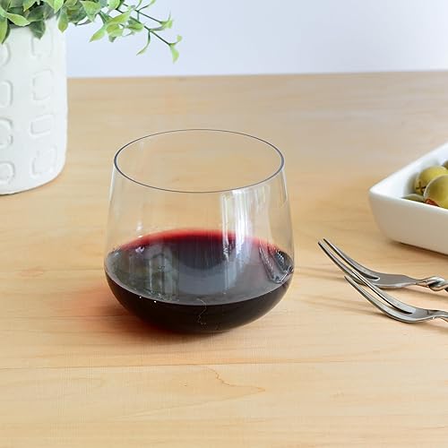 Miniatura 4 de Youngever Paquete de 12 copas de vino tinto de plástico, copas de vino inastillables de 10 onzas