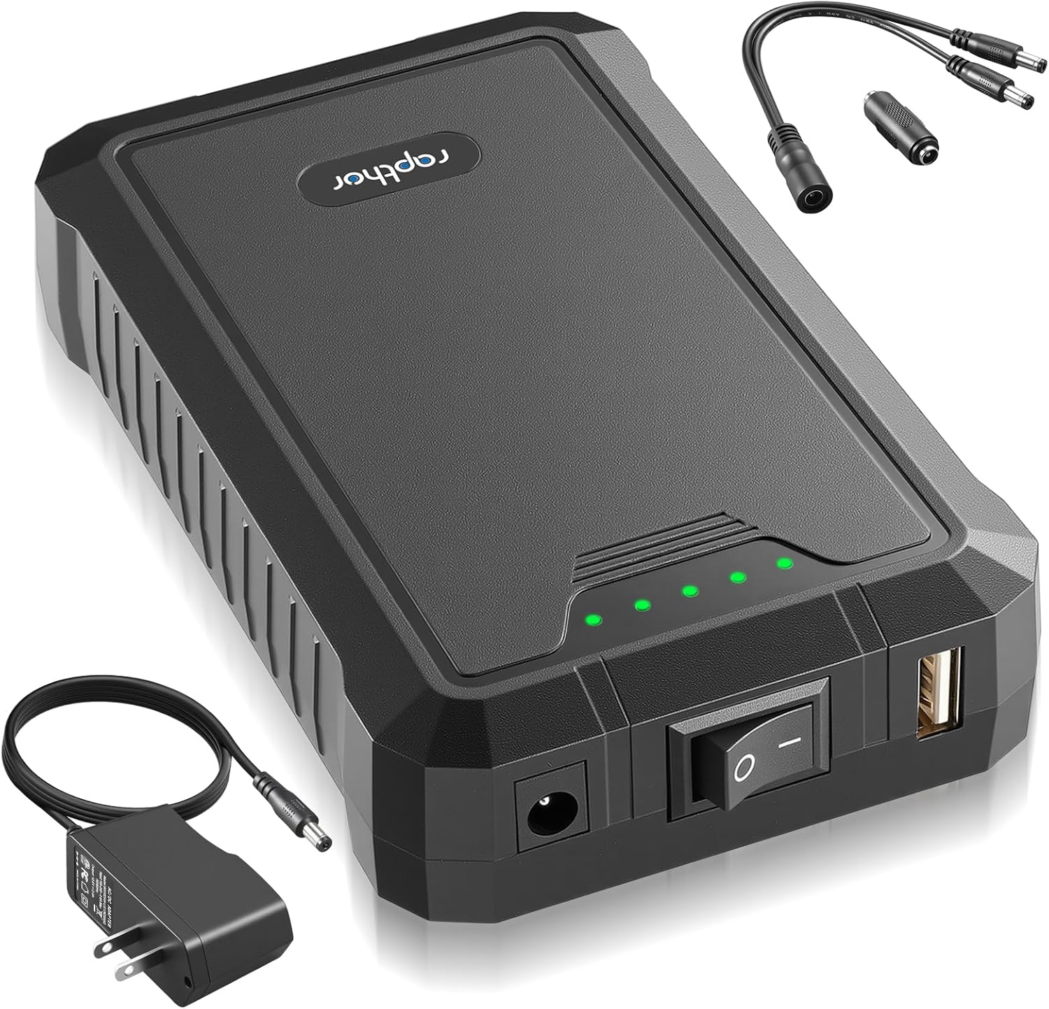 Upgraded Rechargeable 12V 6500mAh / 5V 13000mAh DC Output Battery Pack with 12.6V 2A Fast Charging Adapter for DIY Projects, LED Lights, Router, CCTV, Telescope, Breast Pump & Heated Clothing