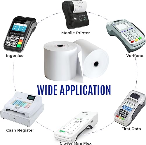 Miniatura 10 de TheBestLoft Printivites - Rollos térmicos de papel POS de 2-14 pulgadas x 50 pies, paquete de 50 unidades para impresoras de recibos, terminales
