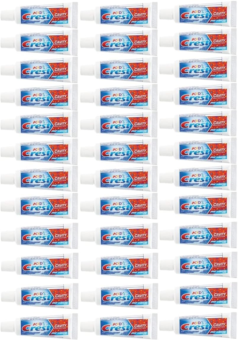 Crest Kids Cavity Protection Toothpaste, Sparkle Fun, Travel Size 0.85 oz (24g) - Pack of 36