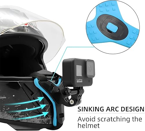 Miniatura 3 de REYGEAK Correa para casco de motocicleta de cara completa para la barbilla frontal de GoPro Hero 11 Hero 1098765 DJI Osmo Action y la mayoría de las