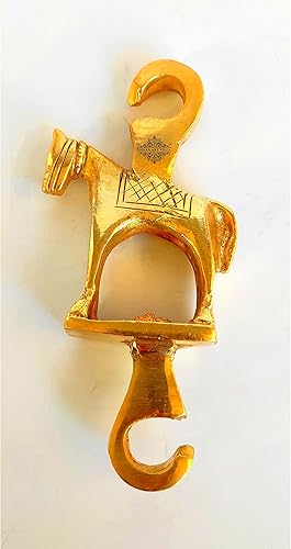 Miniatura 2 de Indian Art Villa Gancho de cadena Jhula de latón puro con diseño de nudo, accesorios para columpio o Jhula para decoración del hogar, hoteles y