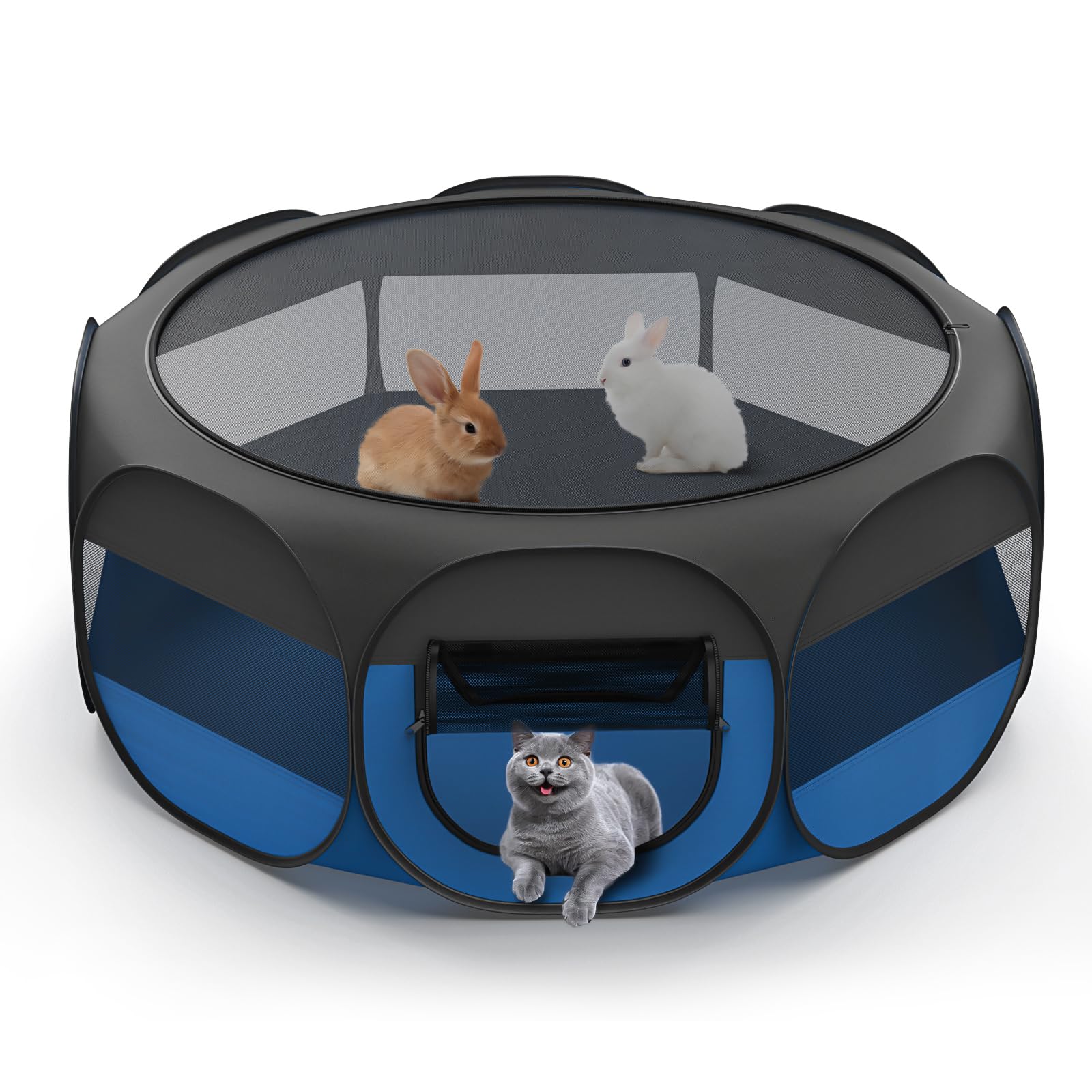 VavoPaw Small Animal Playpen, Chicken Brooder Box with Cover Top, Portable Outdoor Exercise Pet Cage Tent