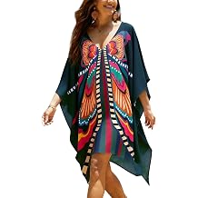 Moss Rose Beach Kaftan Dresses for Women V Neck Summer Swimsuit Cover up