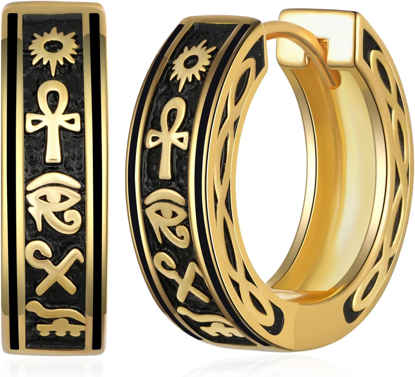 Hoop Earrings for Men Women 925 Sterling Silver Cross/Ankh Earrings Jewelry Gifts for Men Women