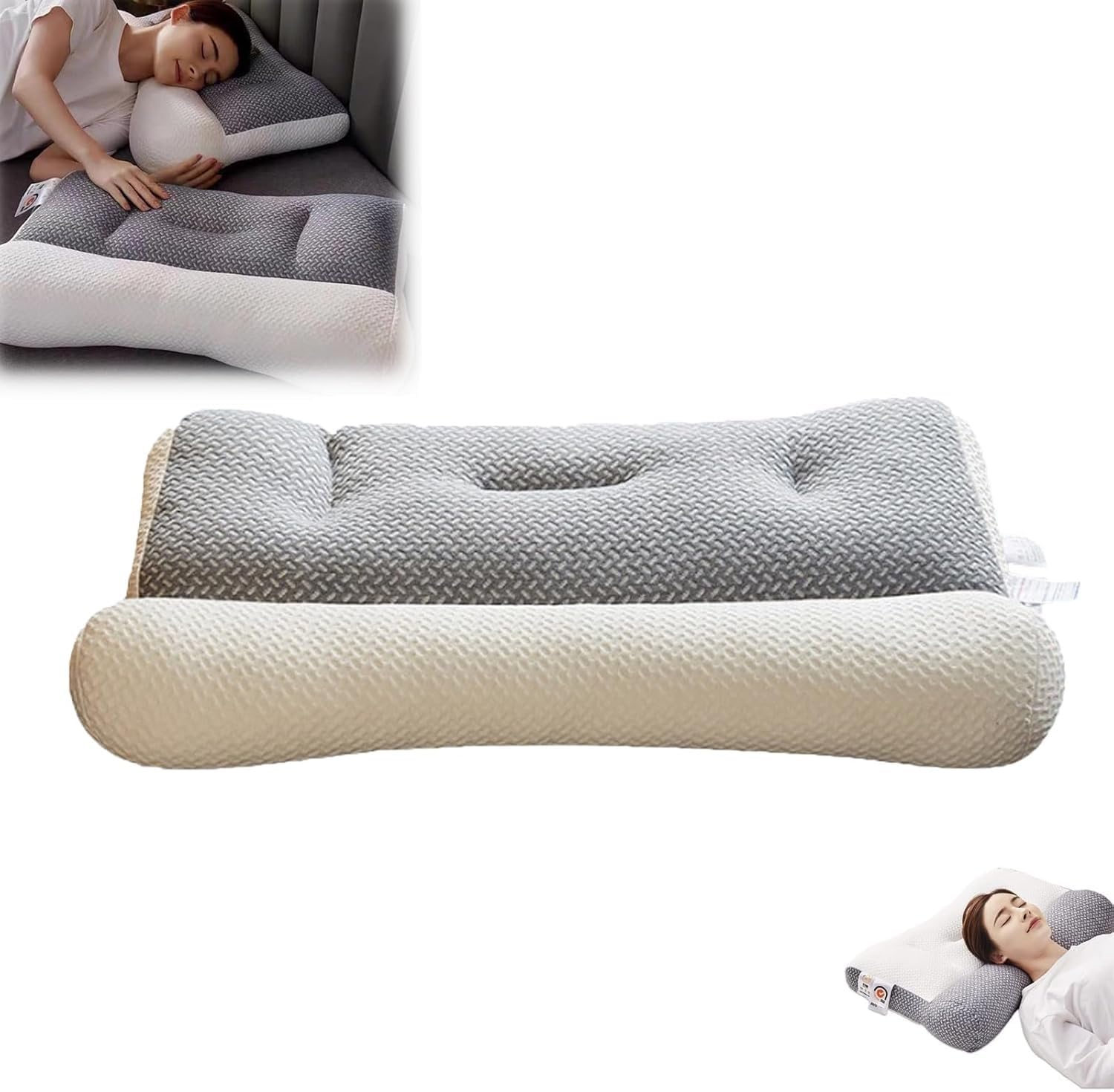 Pillow for Sleep Apnea and Neck Pain, Ergonomic Memory Foam for Side or Back Sleeping, Deep Cervical Support, Shoulder Relief