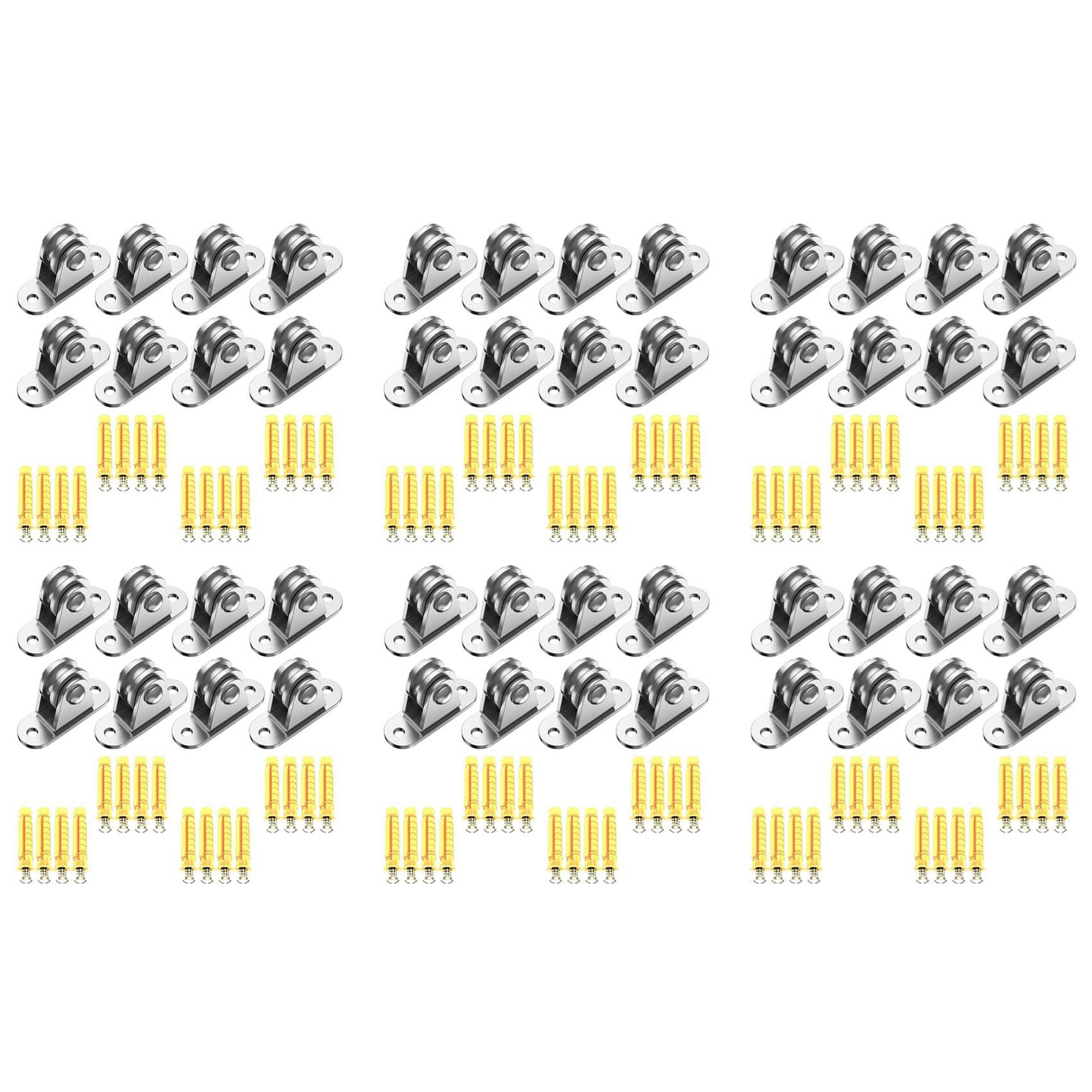 Jnchdghwa Silver Carbon Steel Pulley Block, Small Pulley Block Silent Pulley, Material Handling And Diy Kits Moving, 48Pcs