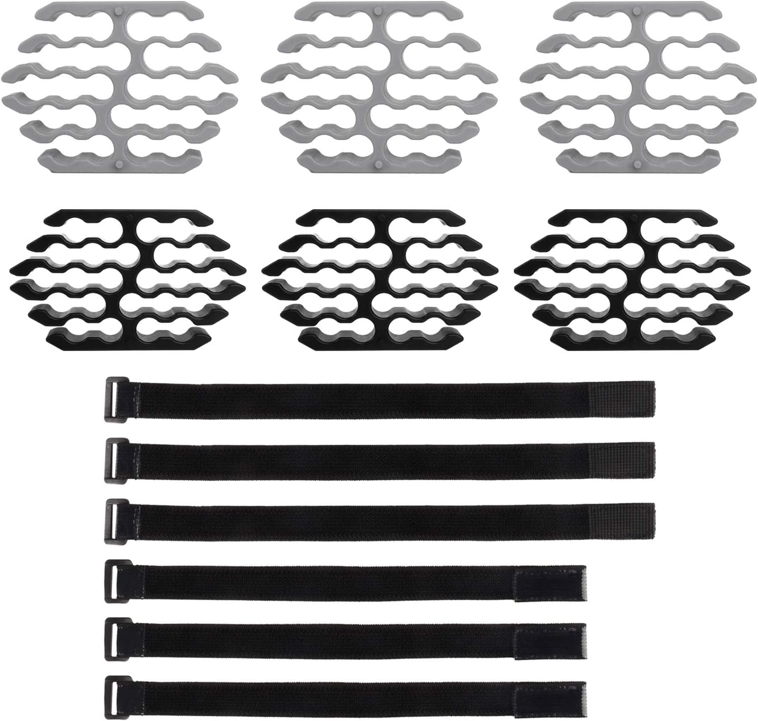 Cable Organizer Kit – 6 Cable Straps and 6 Inserts – Wire Holder for Cords – For Professional Installers and Technicians – Quick and Easy Solution for Messy Wires