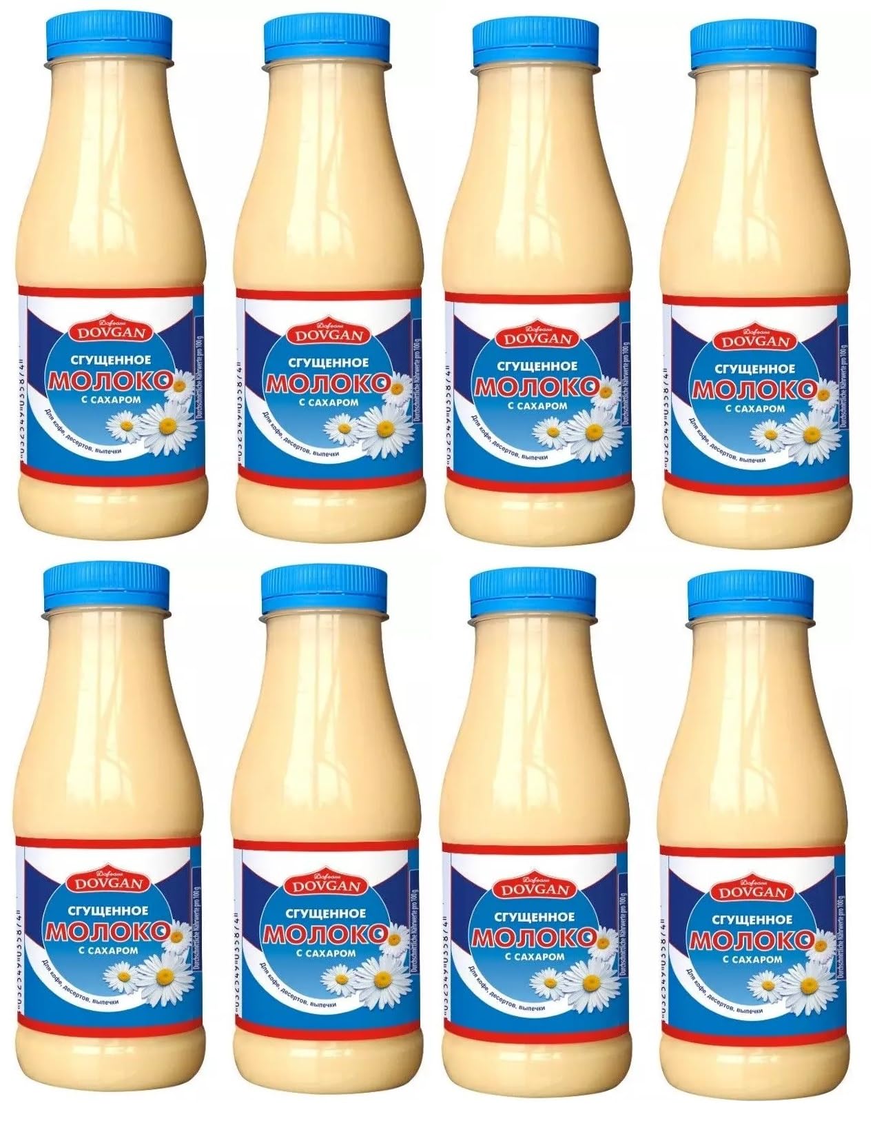 DOVGAN gezuckerte Kondensmilch 8,5% Fett 8x 480 g