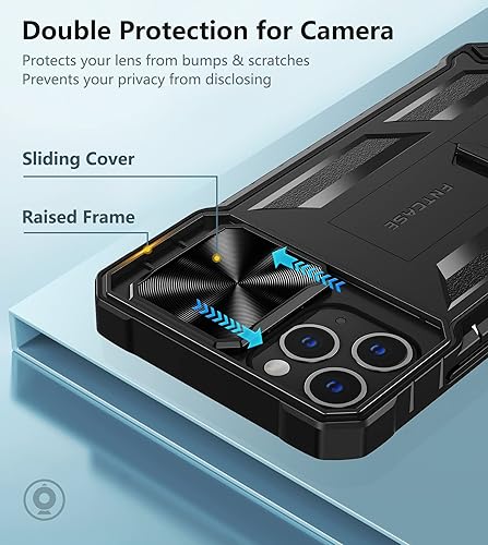 Miniatura 3 de FNTCASE Funda para iPhone 11 Pro-Max protección contra caídas y golpes de grado militar con función atril y tobogán Protector resistente