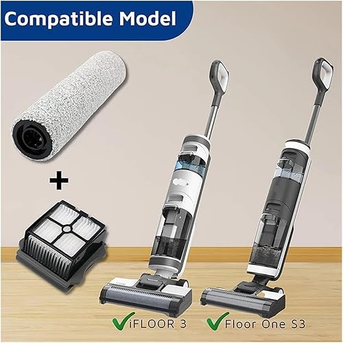 Miniatura 4 de SteFik Kit de cepillo de rodillo de repuesto y filtro. Compatible con aspiradora inalámbrica en seco y húmedo Tineco Floor One S3 e IFloor 3