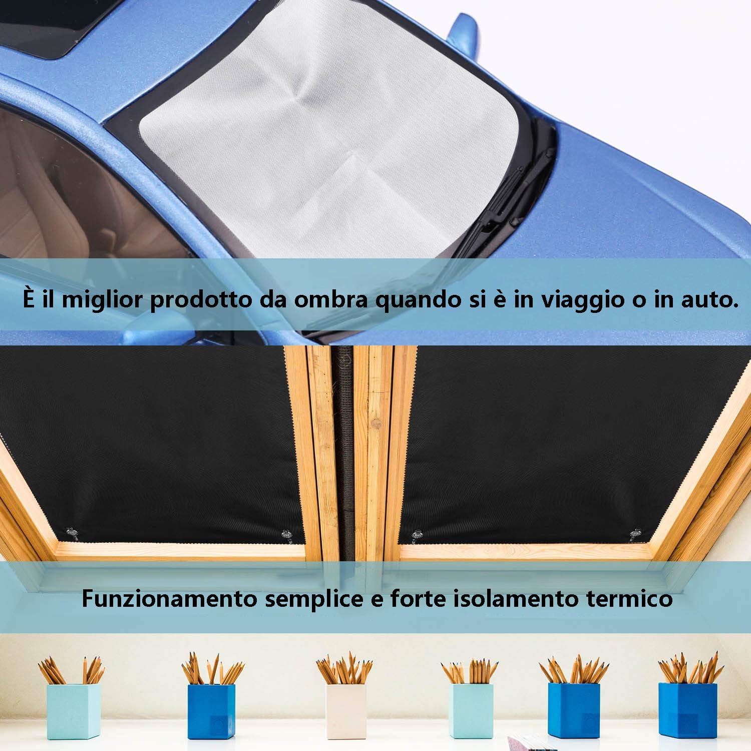 semplice 38 * 75 cm Tenda a Rullo Adatta Con ventosa per finestre per tetti Velux/Tenda a Rullo Oscurante per lucernari Velux